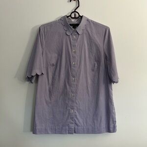 Banana Republic Light Purple Scalloped Blouse